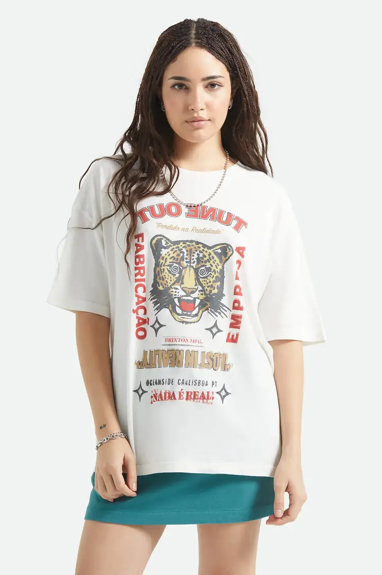 Brixton The Getaway Oversized Boyfriend T-shirt | Vintage White