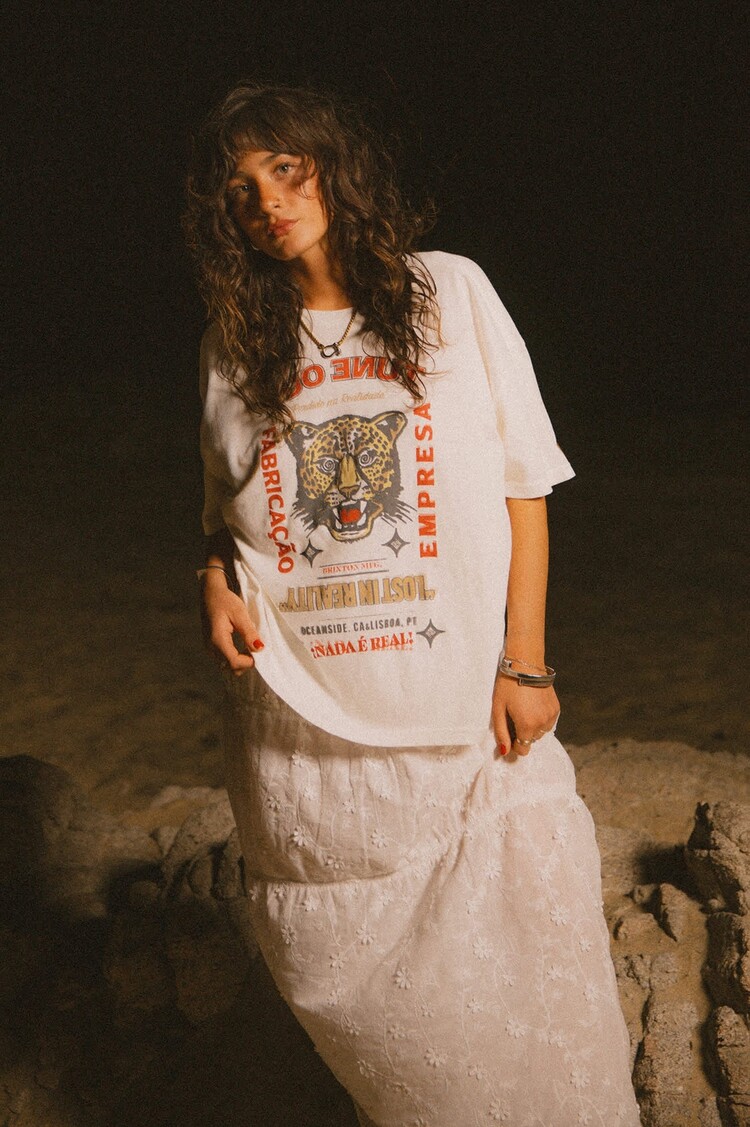 Brixton The Getaway Oversized Boyfriend T-shirt | Vintage White