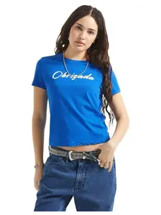 Brixton Thank You Slim Crew Tee | Sunrise Blue