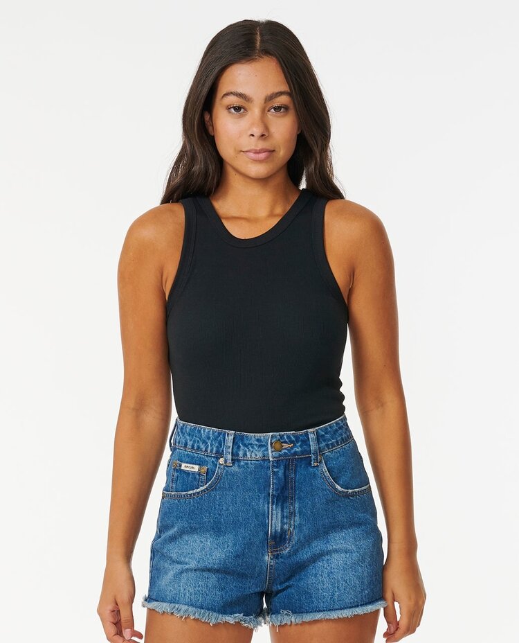 Rip Curl Classic Ribbed Tank | Black