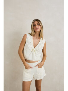 Rhythm Rhythm Del Rio Gathered Top | White