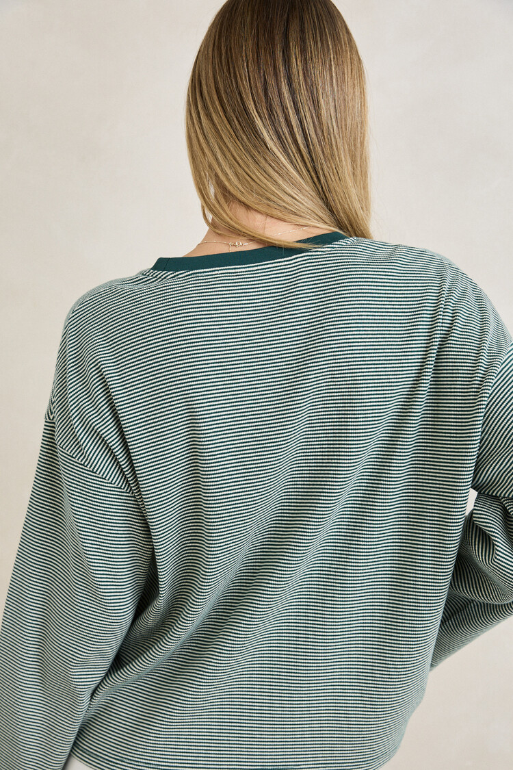 Rhythm Rhythm Lexi Stripe Long Sleeve Top | Pine