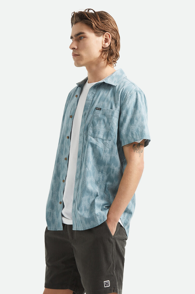 Brixton Charter Print Short Sleeve Woven | Trooper Crackle Paint