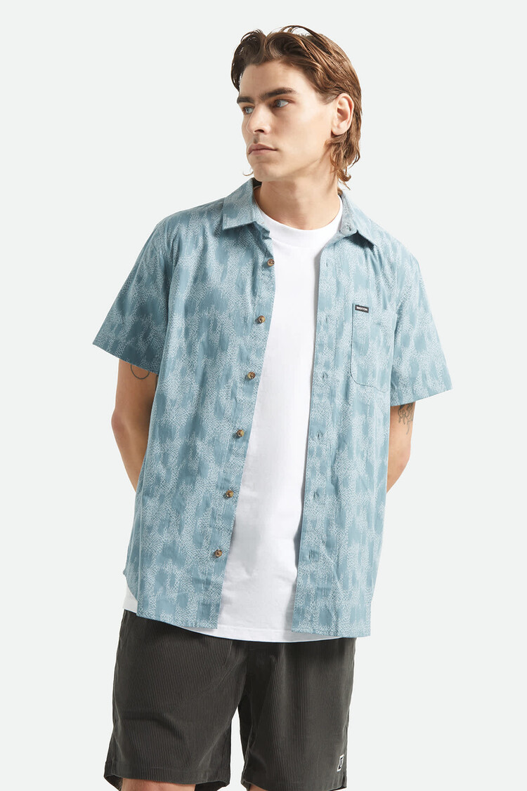 Brixton Brixton Charter Print Short Sleeve Woven | Trooper Crackle Paint