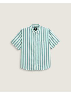Vans Lawson Stripe Short Sleeve Shirt | White-Vivid Verdant