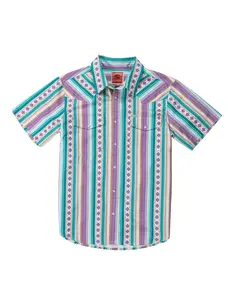 Sendero Provisions Co. Serape Pearl Snap Short Sleeve | Spring Sage