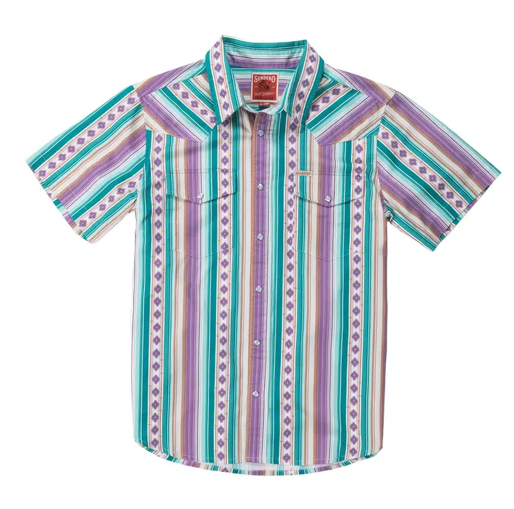 Sendero Provisions Co. Serape Pearl Snap Short Sleeve | Spring Sage