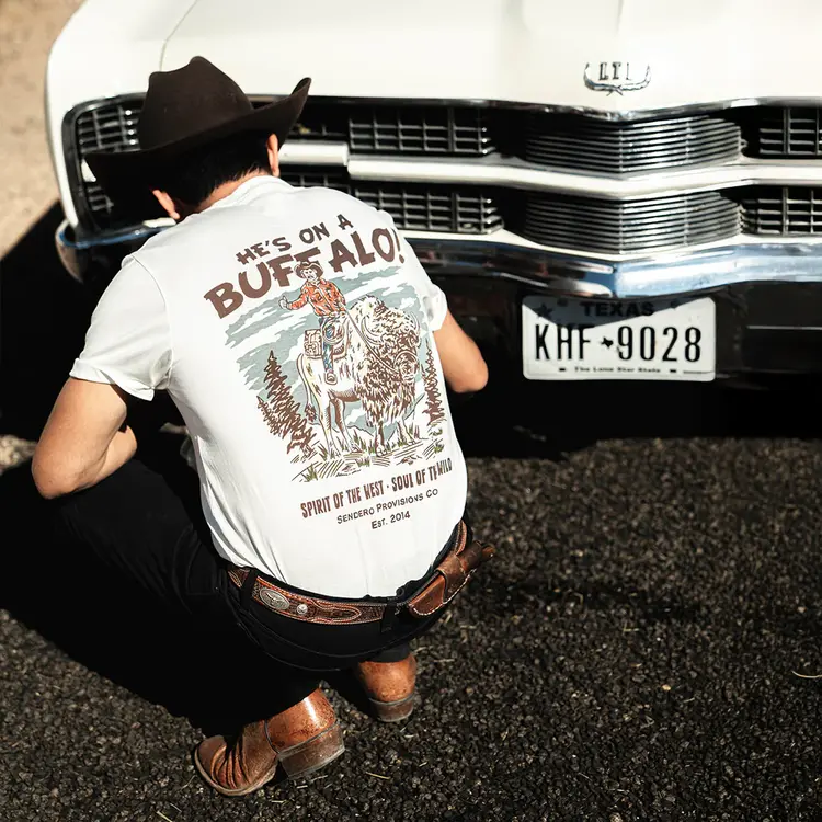Sendero Provisions Co. Sendero Provisions Co. American Buffalo T-Shirt | Vintage White