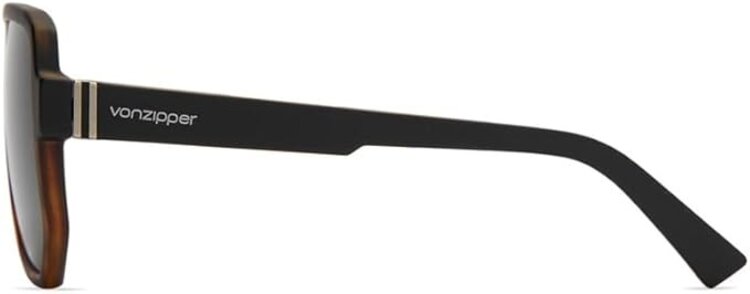 VonZipper Roller | Black Satin - Hardline Tort Satin / Vintage Grey