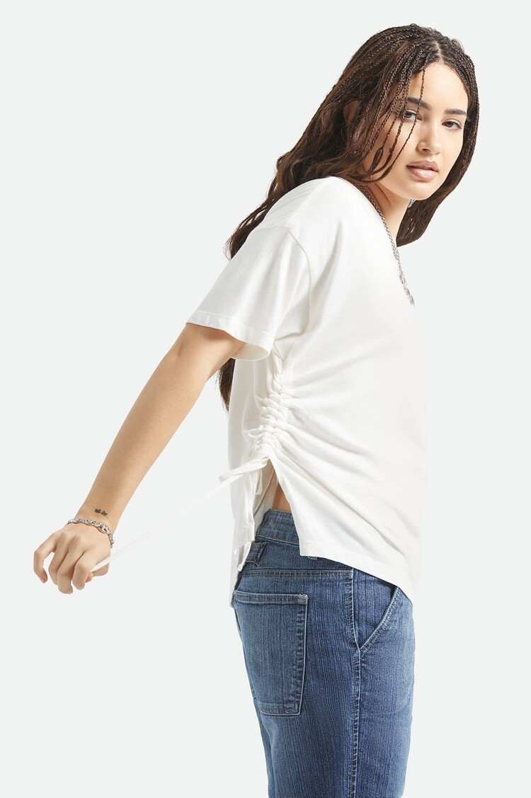 Brixton Carefree Organic Garment Dye Cinch Tee | Off White