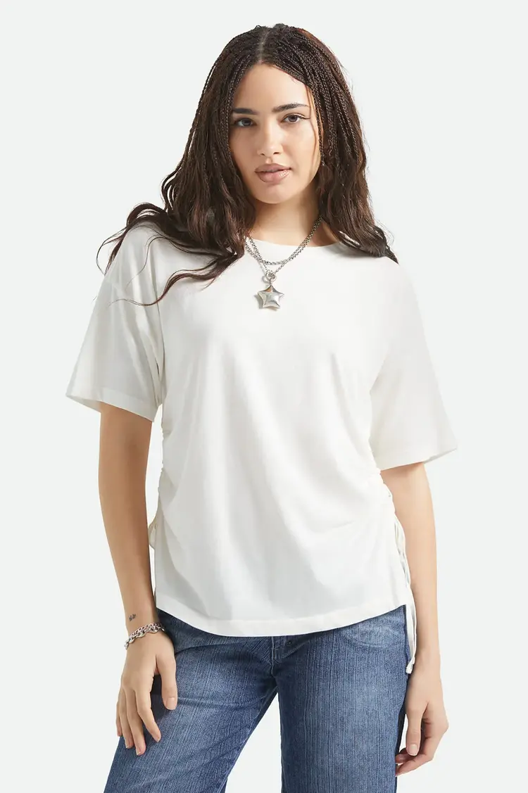 Brixton Carefree Organic Garment Dye Cinch Tee | Off White