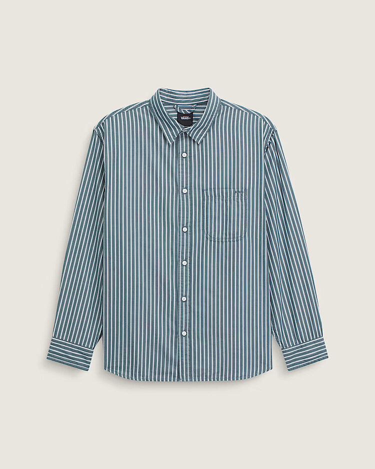 Vans Lx Dobby Stripe Long Sleeve Shirt | Mystic Moss