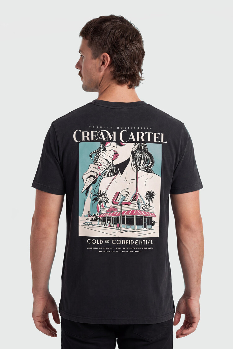 TEAMLTD Cream Cartel Tee | Washed Black