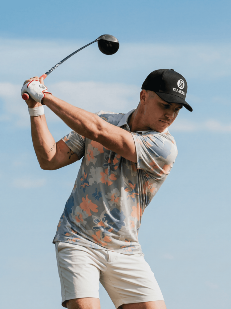 TEAMLTD Par-Tee Polo | Grey Hibiscus