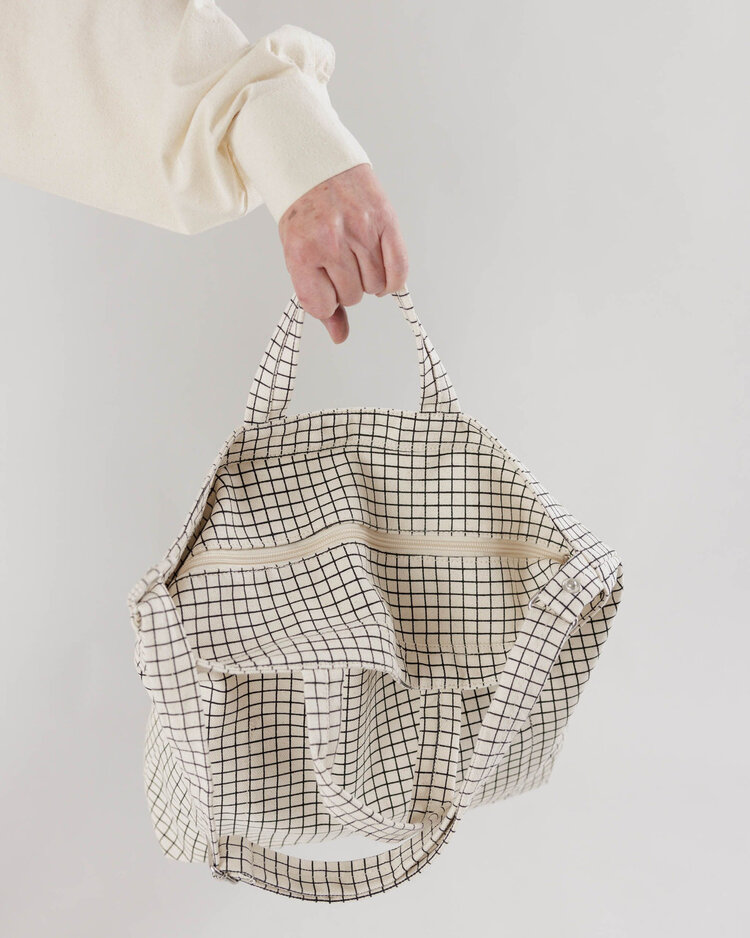 Baggu Baggu Horizontal Zip Duck Bag | Natural Grid