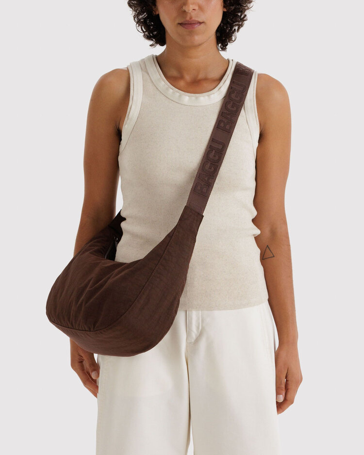 Baggu Baggu Medium Nylon Crescent Bag | Coffee