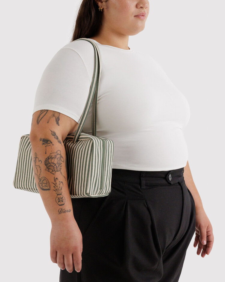 Baggu Baggu Nylon Bowler Bag | Sage Stripe