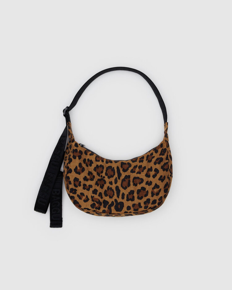 Baggu Small Nylon Crescent Bag | Leopard
