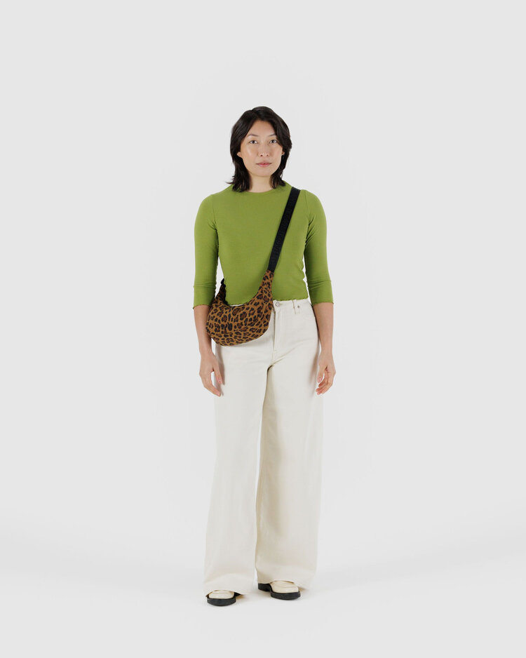 Baggu Small Nylon Crescent Bag | Leopard