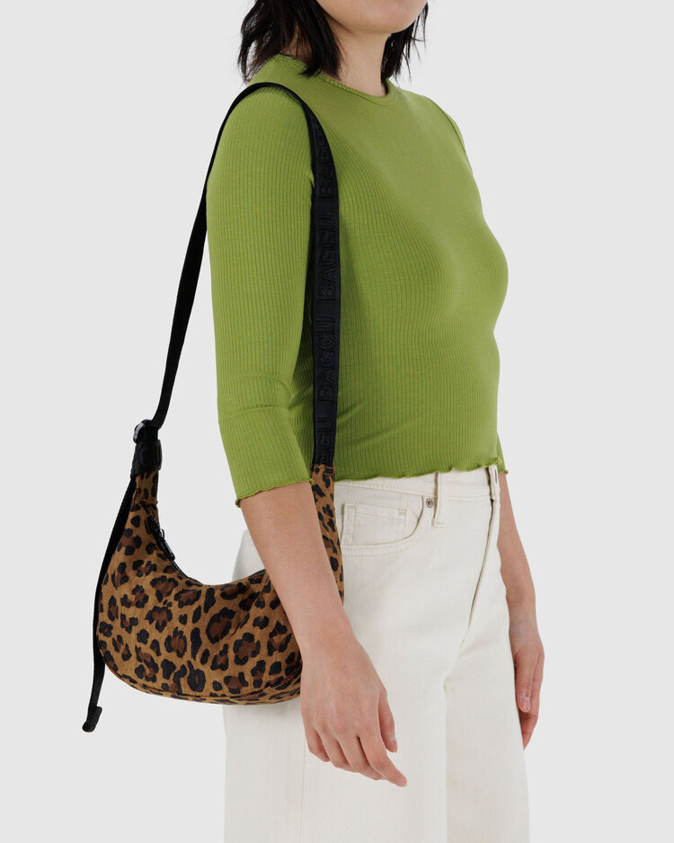 Baggu Small Nylon Crescent Bag | Leopard