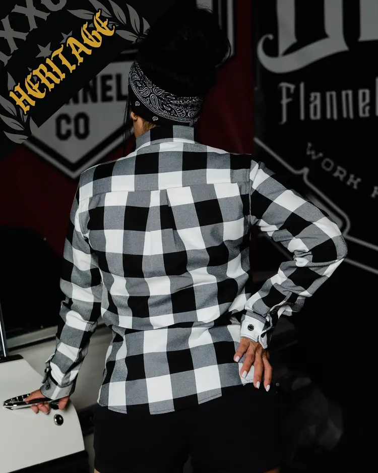 Dixxon Gringo Women's Heritage Flannel | Black / White