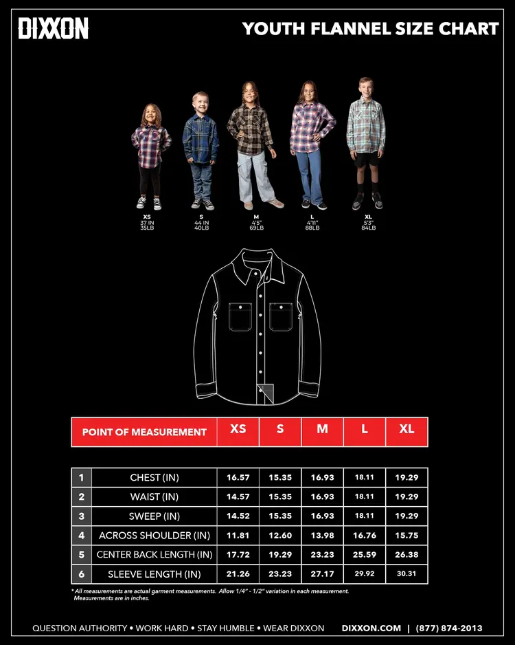 Dixxon RedRum Youth Heritage Flannel | Red / Black