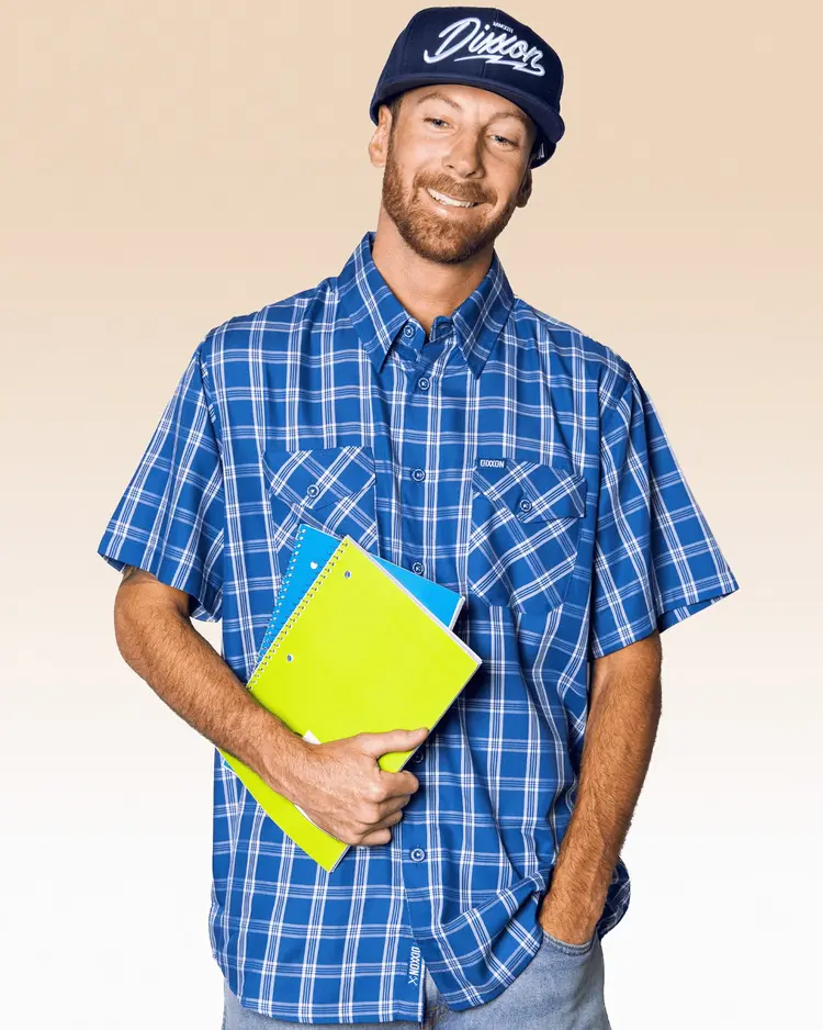 Dixxon The Billy Short Sleeve Bamboo | Blue / White