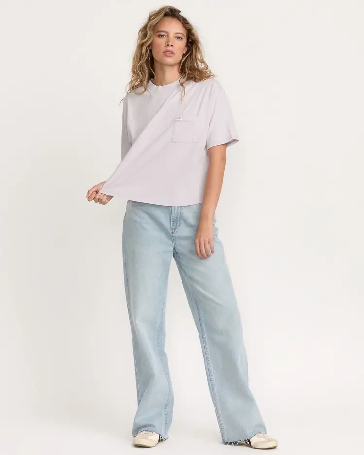 RVCA Kinney Tee Pocket Pigment Tea Cloth  | Fog