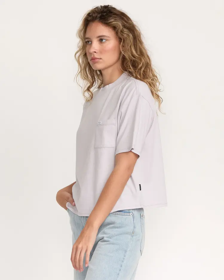 RVCA Kinney Tee Pocket Pigment Tea Cloth  | Fog
