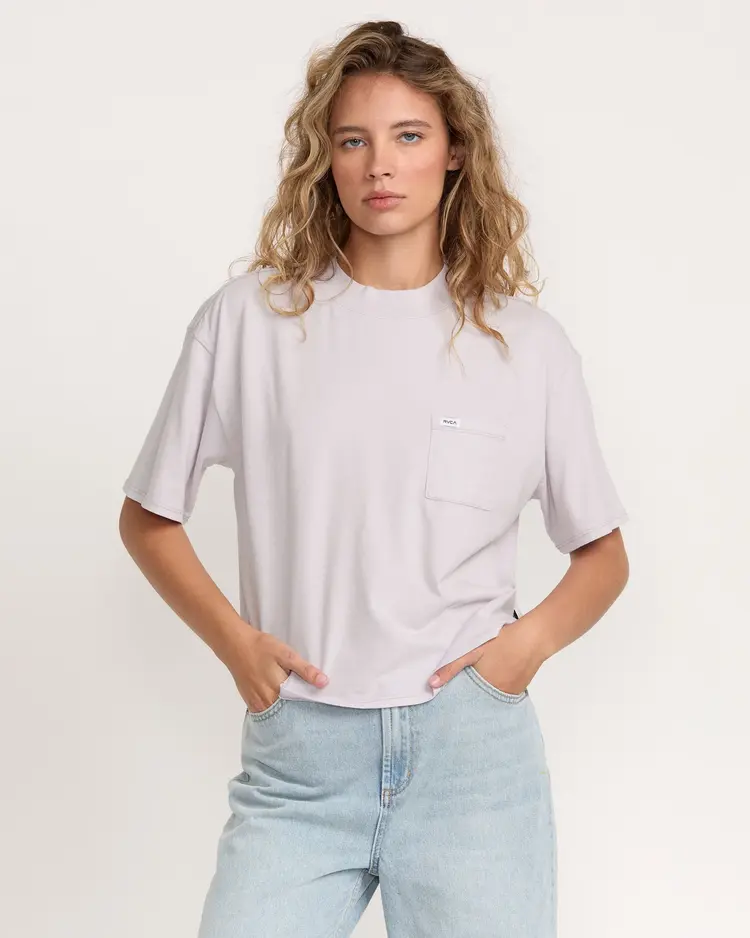 RVCA Kinney Tee Pocket Pigment Tea Cloth  | Fog