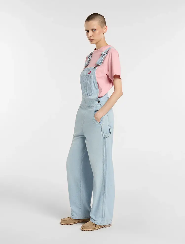 Dickies Women's Loose Denim Bib | Fog Blue
