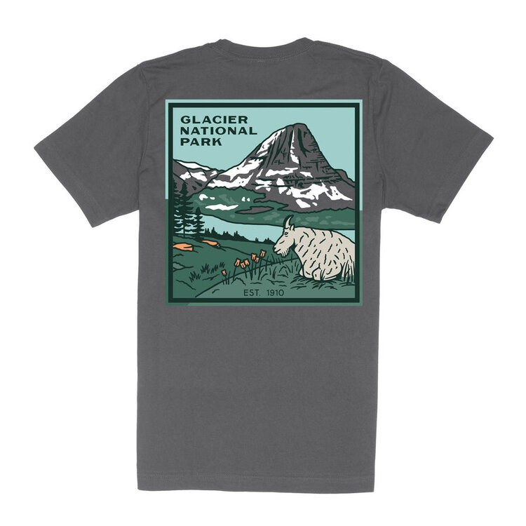 Sendero Provisions Co. Sendero Provisions Co. Glacier National Park T-Shirt | Charcoal