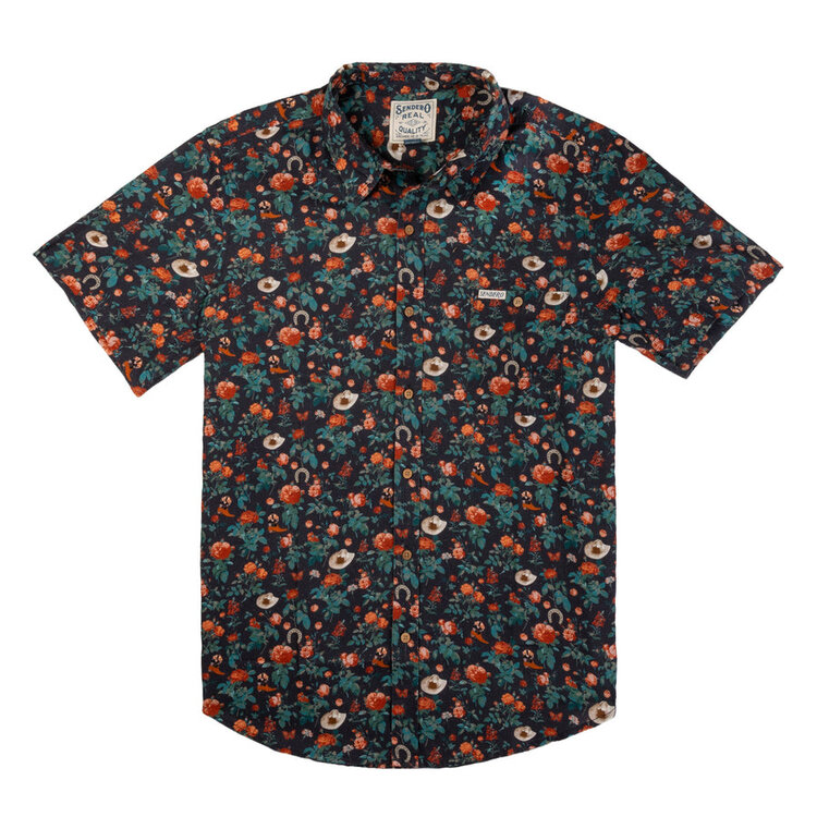 Sendero Provisions Co. Sendero Provisions Co. City Slicker Button Up Short Sleeve | Desert Rose - Charcoal