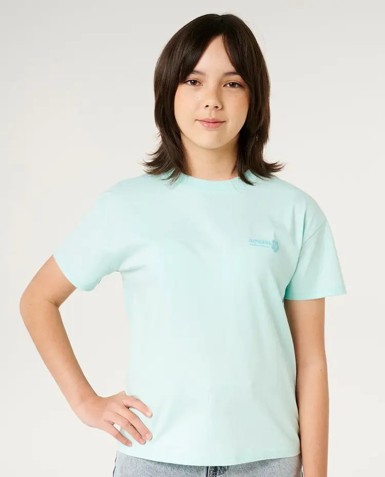 Rip Curl Rip Curl Hibiscus Heat Logo Tee -Girl | Light Blue