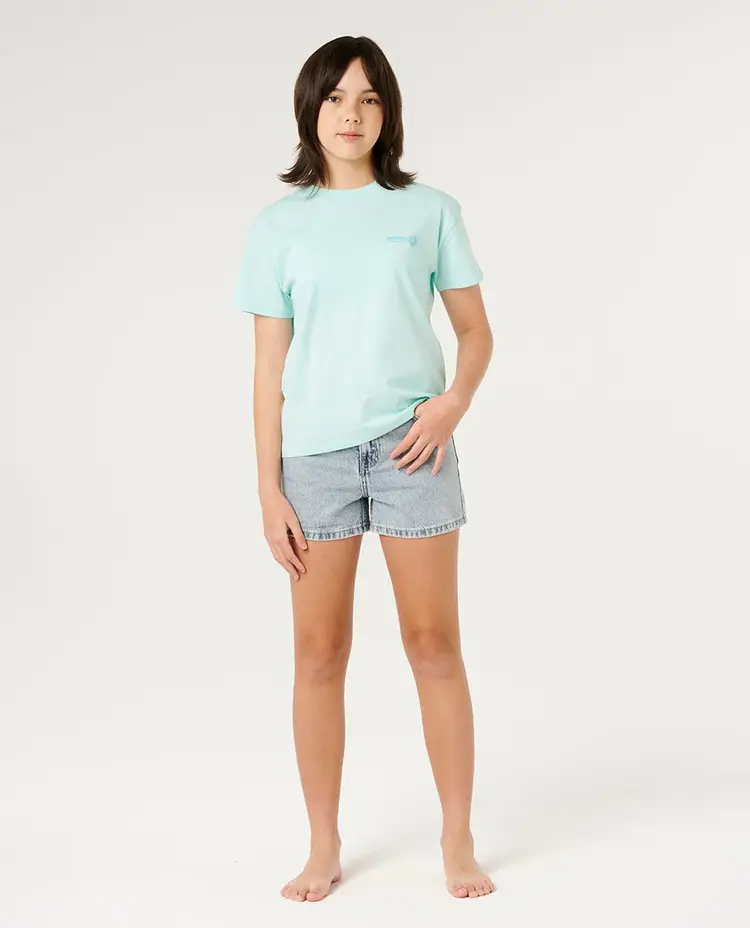 Rip Curl Rip Curl Hibiscus Heat Logo Tee -Girl | Light Blue