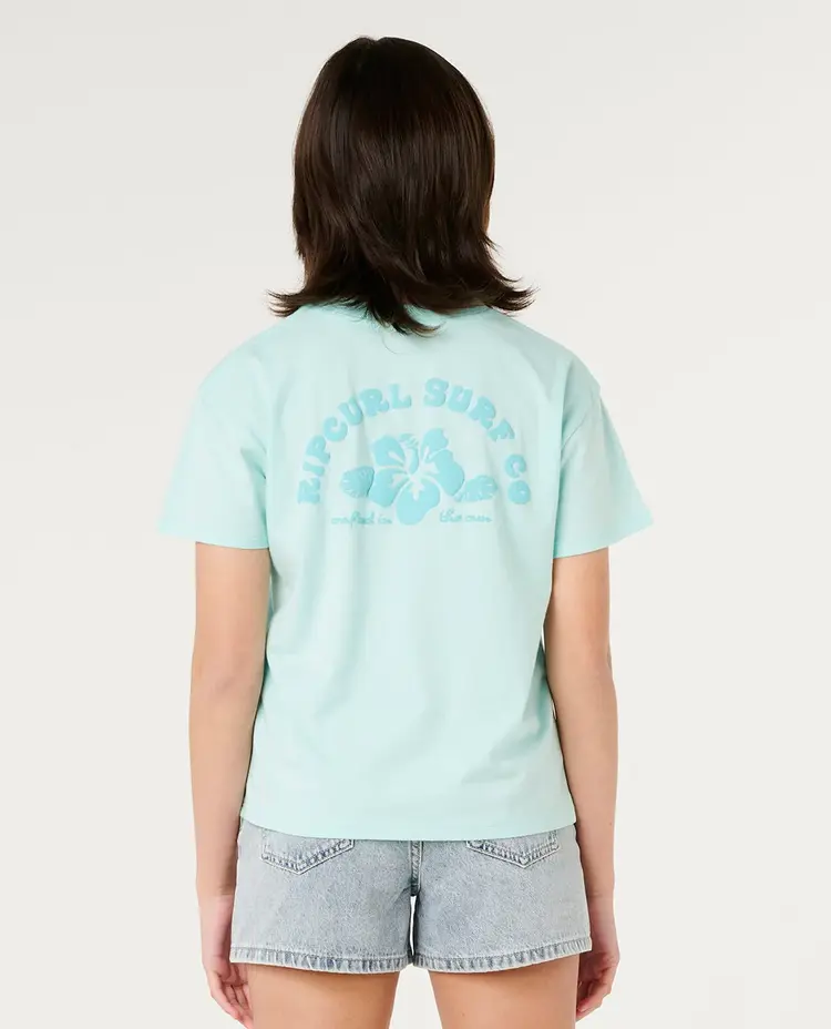 Rip Curl Rip Curl Hibiscus Heat Logo Tee -Girl | Light Blue