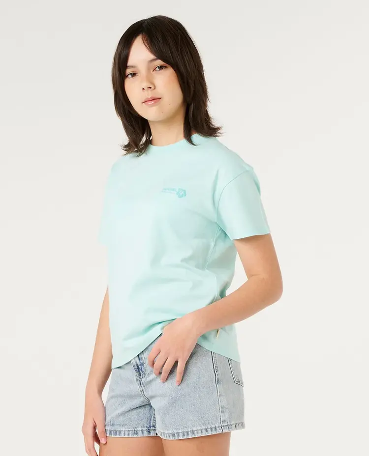 Rip Curl Rip Curl Hibiscus Heat Logo Tee -Girl | Light Blue