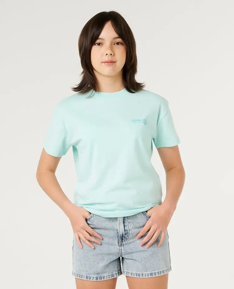 Rip Curl Rip Curl Hibiscus Heat Logo Tee -Girl | Light Blue