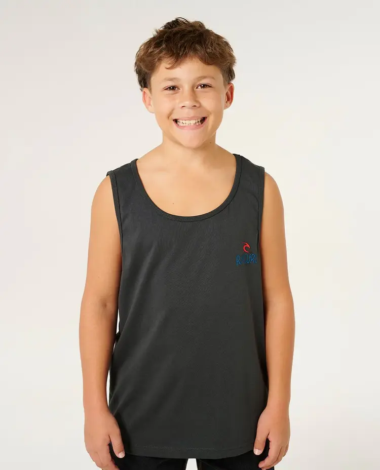 Rip Curl Skull Surf Tank-Boy | Washed Black