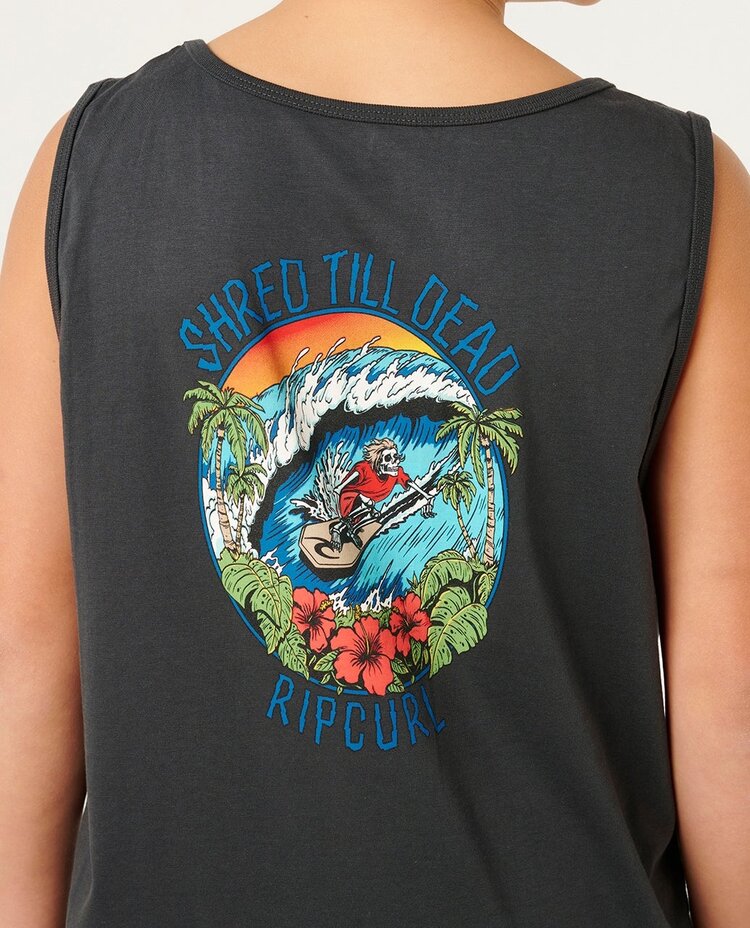 Rip Curl Skull Surf Tank-Boy | Washed Black
