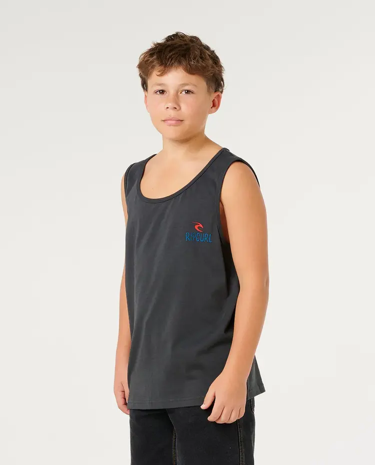 Rip Curl Skull Surf Tank-Boy | Washed Black