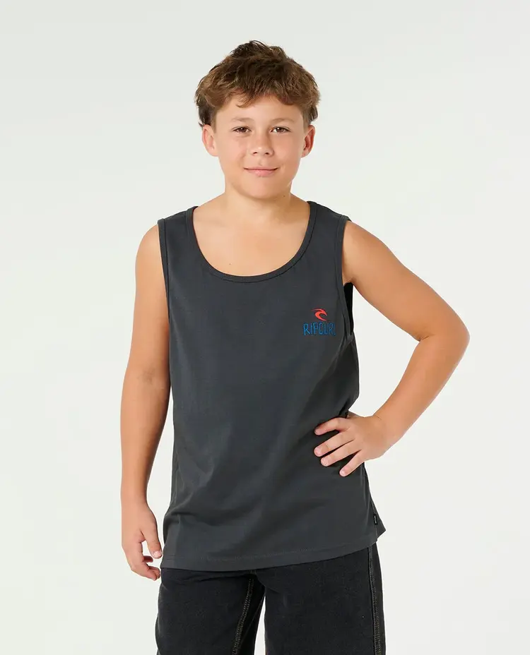 Rip Curl Skull Surf Tank-Boy | Washed Black