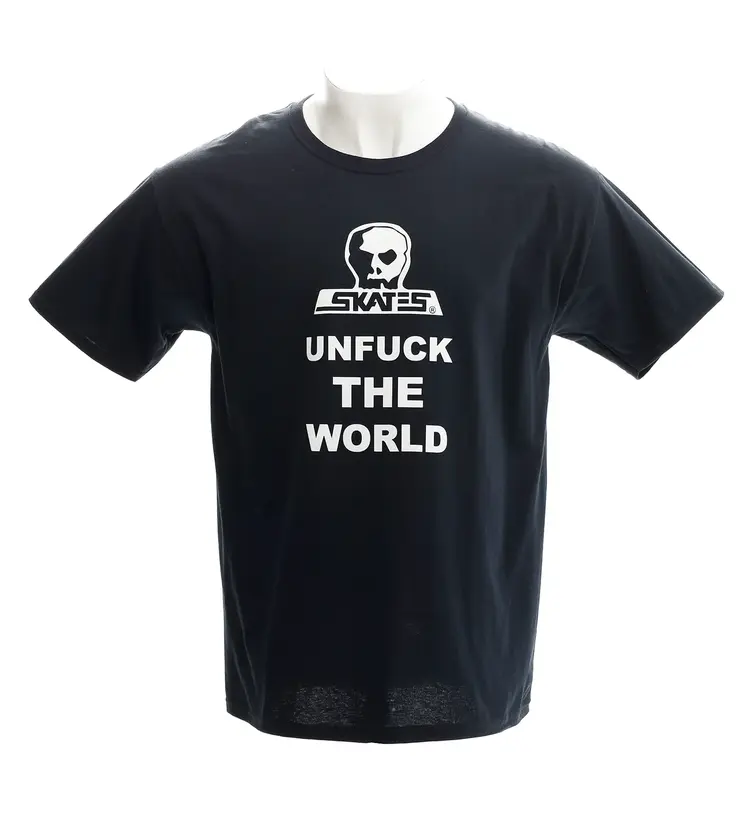 Skull Skates Skull Skates T-Shirt Unfuck The World | Black