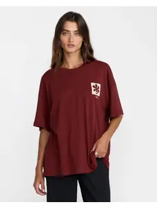 RVCA Open Minds Boyfriend  Tee | Madder Brown