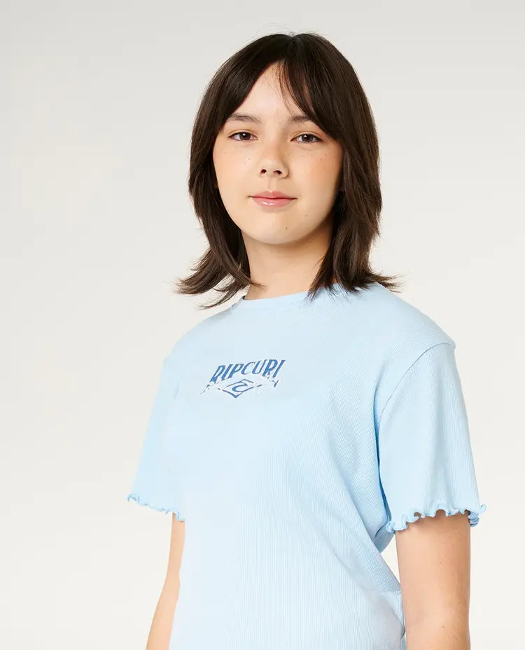 Rip Curl Rip Curl Tropical Dawn Rib Tee - Girl | Sky Blue