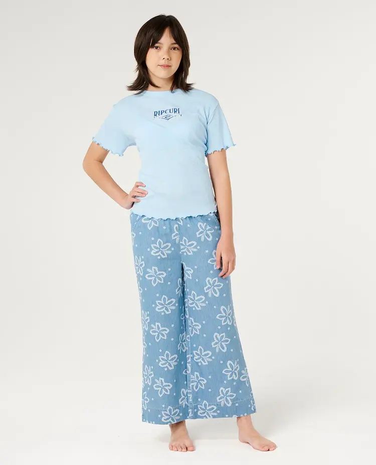 Rip Curl Rip Curl Tropical Dawn Rib Tee - Girl | Sky Blue