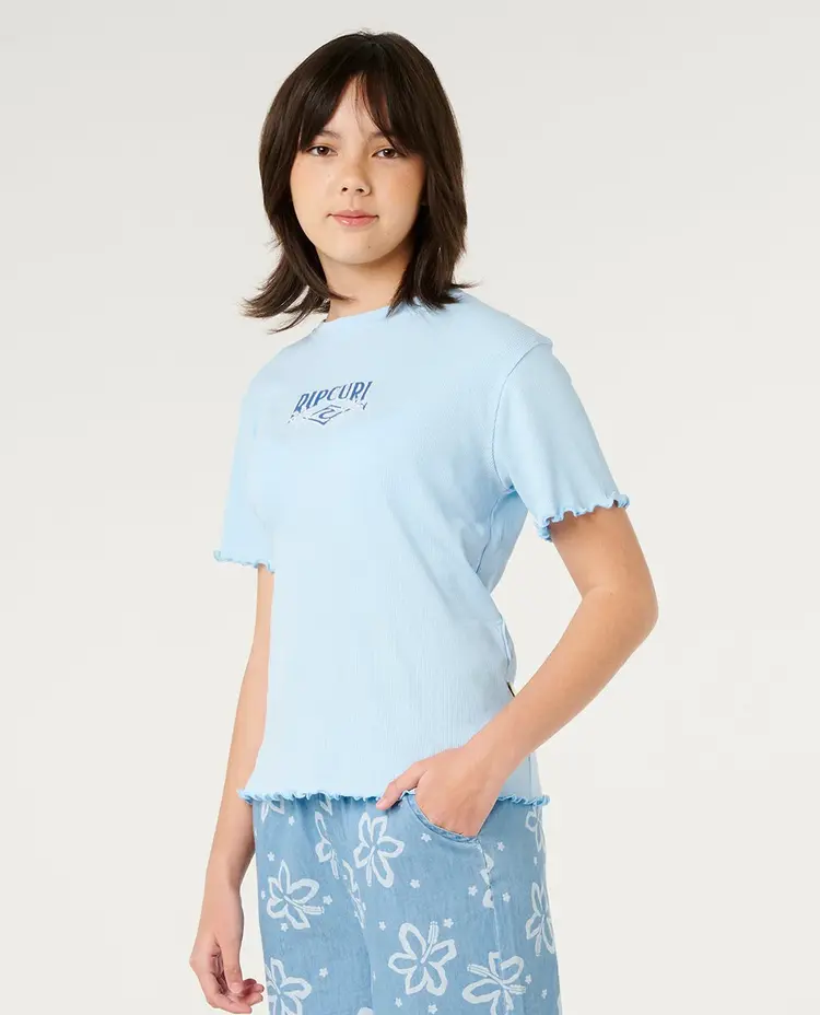 Rip Curl Rip Curl Tropical Dawn Rib Tee - Girl | Sky Blue
