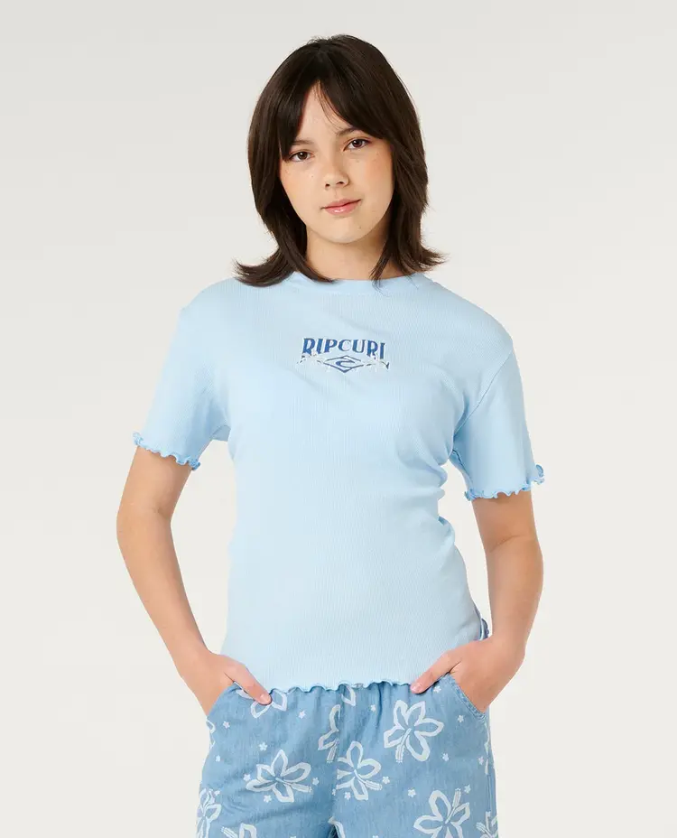 Rip Curl Rip Curl Tropical Dawn Rib Tee - Girl | Sky Blue