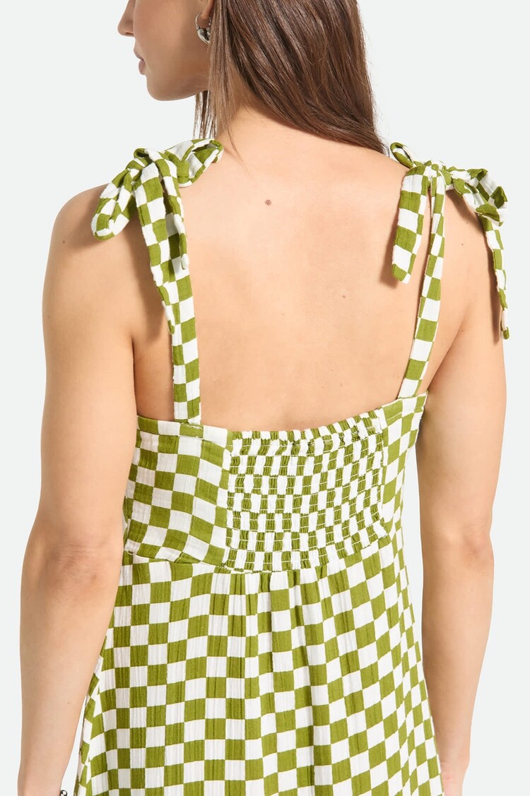 Brixton The Tie Dress | Sublime Green Checkerboard