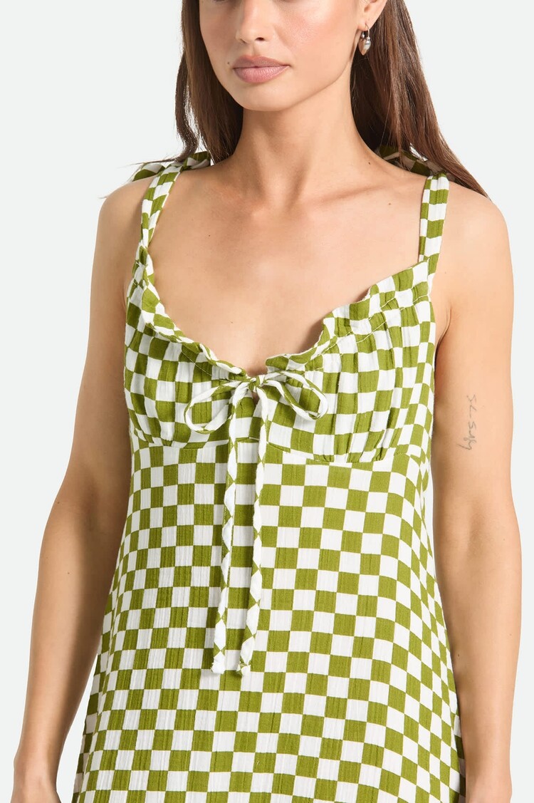 Brixton The Tie Dress | Sublime Green Checkerboard
